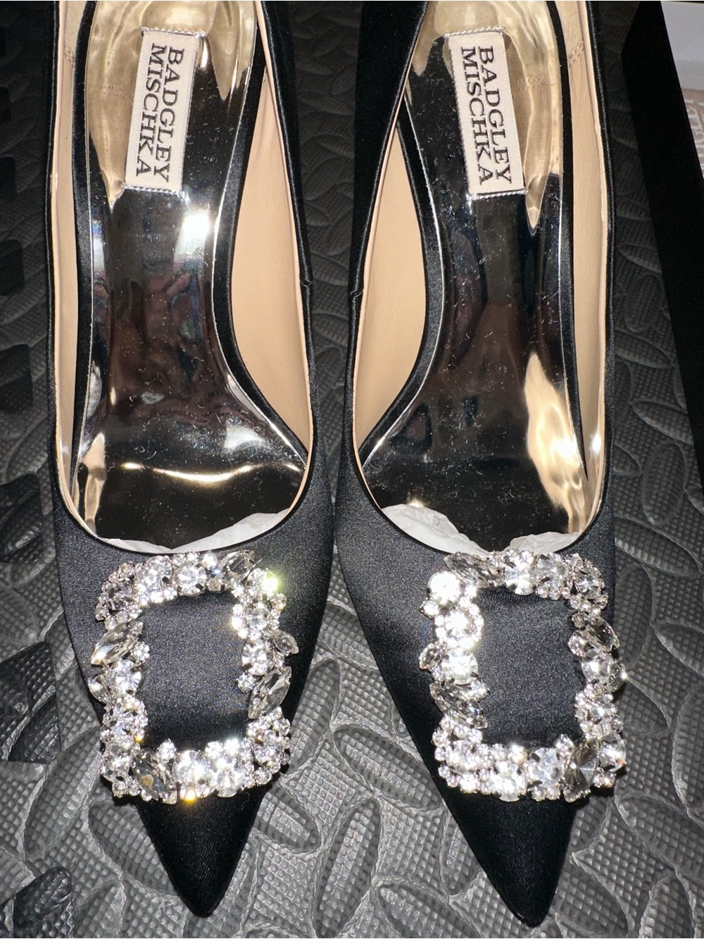 Black Satin Pumps